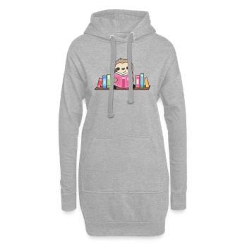Faultier ließt ein Buch leseratte süße Faultiere - Hoodie-Kleid - Grau meliert - Vorne