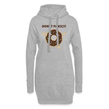 Donut Panic - lustiges Wortspiel mit Donuts - Hoodie-Kleid - Grau meliert - Vorne