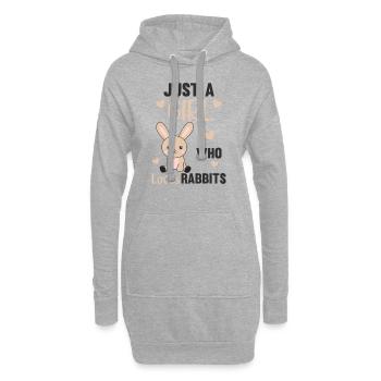 Juste une fille qui aime les lapins - lapin mignon - Sweat-shirt à capuche long Femme - gris chiné - Devant