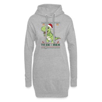 Tree-Rex lustiger Dinosaurier Wortspiel T-Rex - Hoodie-Kleid - Grau meliert - Vorne
