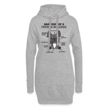 Anatomie d’un chien chien drôle de chien - Sweat-shirt à capuche long Femme - gris chiné - Devant