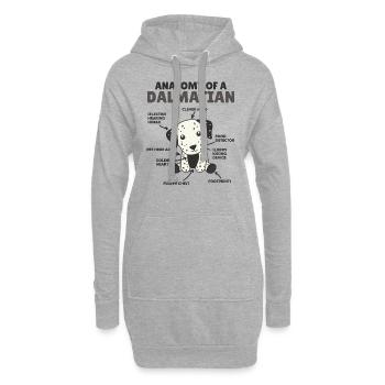Anatomie d’un dalmater doux chiens drôle chiot - Sweat-shirt à capuche long Femme - gris chiné - Devant