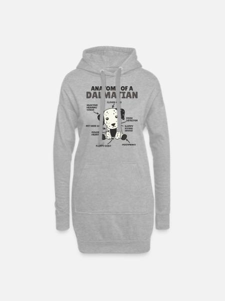 Anatomie d’un dalmater doux chiens drôle chiot - Sweat-shirt à capuche long Femme - gris chiné