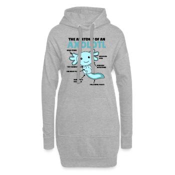 Axolotl Déclaration Anatomy of an Axolotl - Sweat-shirt à capuche long Femme - gris chiné - Devant