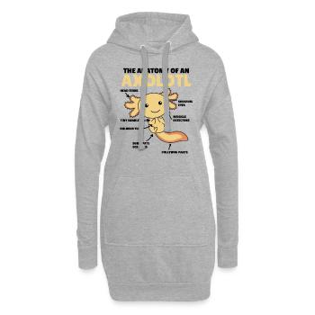 Axolotl Déclaration Anatomy of an Axolotl - Sweat-shirt à capuche long Femme - gris chiné - Devant