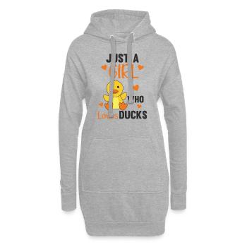 Juste une fille qui aime le canard - canard doux animaux - Sweat-shirt à capuche long Femme - gris chiné - Devant