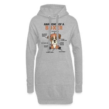 Anatomie d’un boxeur mignon chien chiot - Sweat-shirt à capuche long Femme - gris chiné - Devant