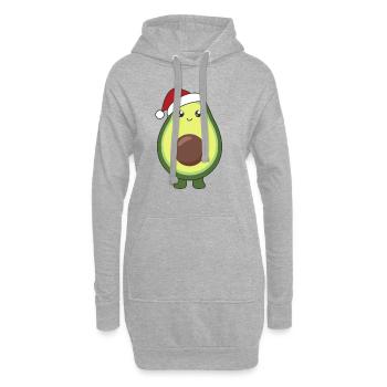 Avocado Weihnachten Lichter lustige Avocados - Hoodie-Kleid - Grau meliert - Vorne