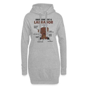 Anatomie d’un labrador Retriever chiens mignons - Sweat-shirt à capuche long Femme - gris chiné - Devant