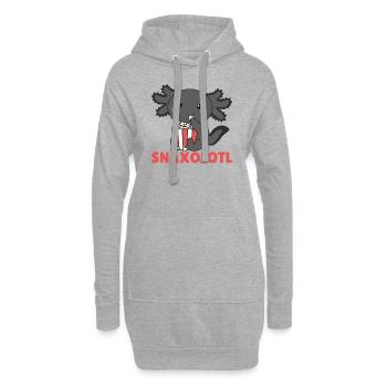 Snaxolotl Axolotl Liebhaber süße Tiere Popcorn - Hoodie-Kleid - Grau meliert - Vorne