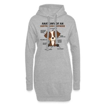 Anatomie d’un shepherd australien doux chiens - Sweat-shirt à capuche long Femme - gris chiné - Devant