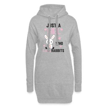 Juste une fille qui aime le lièvre - lapin mignon - Sweat-shirt à capuche long Femme - gris chiné - Devant