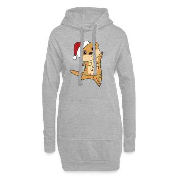 Meerkats Christmas Snow Winter Animals - Hoodie Dress - heather grey - Front