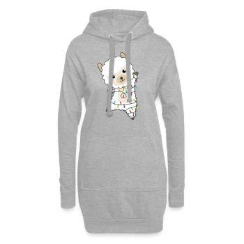 Alpaga joyeux Noël d’hiver animaux alpagas - Sweat-shirt à capuche long Femme - gris chiné - Devant