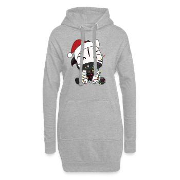 zebra Weihnachten zebras Winter Tiere - Hoodie-Kleid - Grau meliert - Vorne