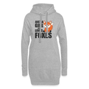 Juste une fille qui aime les renards animaux mignons - Sweat-shirt à capuche long Femme - gris chiné - Devant