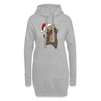 Loutre Noël Neige Animaux d’hiver Loutre - Sweat-shirt à capuche long Femme - gris chiné - Devant