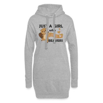Seulement une fille qui aime le castor - castor doux - Sweat-shirt à capuche long Femme - gris chiné - Devant
