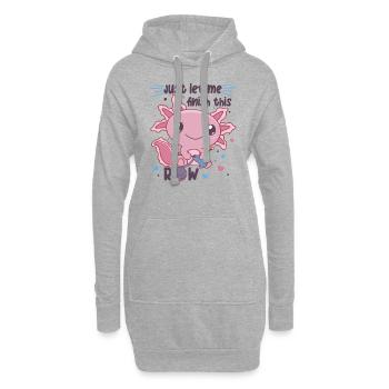 Axolotl tricote pour chaque ami tricot et crochet - Sweat-shirt à capuche long Femme - gris chiné - Devant