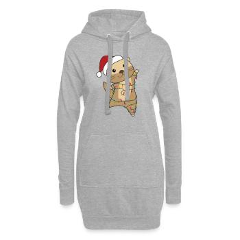Loutre Noël Neige Animaux d’hiver Loutre - Sweat-shirt à capuche long Femme - gris chiné - Devant