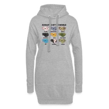 Axolotls aus der Welt süße Tiere Axolotl Arten - Hoodie-Kleid - Grau meliert - Vorne