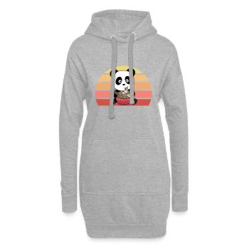 Ramen japanische Nudeln süßer Panda isst Ramen - Hoodie-Kleid - Grau meliert - Vorne