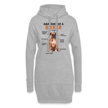 Anatomie d’un boxeur mignon chiot chien - Sweat-shirt à capuche long Femme - gris chiné - Devant