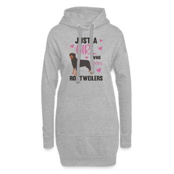 Seulement une fille qui aime Rottweiler doux chien - Sweat-shirt à capuche long Femme - gris chiné - Devant