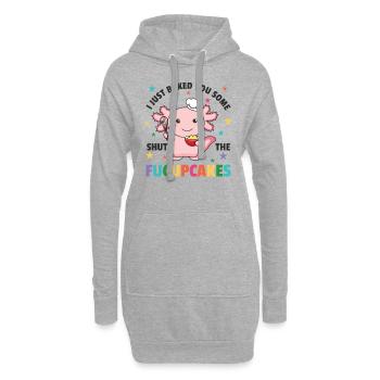 Je viens de vous faire cuire un peu de fermeture des fucupcakes axolotl - Sweat-shirt à capuche long Femme - gris chiné - Devant