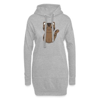 Kawaii Katze süße Manga Anime Katzen - Hoodie-Kleid - Grau meliert - Vorne
