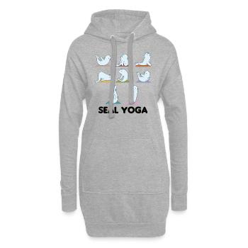 Robben Yoga süße Robben Yogamatte Sport - Hoodie-Kleid - Grau meliert - Vorne