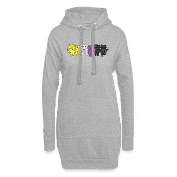 Nonbinary Flag Non Binary Pride LGBTQ Cats Purride - Hoodie-Kleid - Grau meliert - Vorne