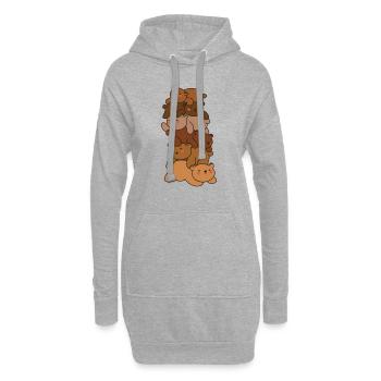 Bears Stack Mignon Ours Anime Ours - Sweat-shirt à capuche long Femme - gris chiné - Devant