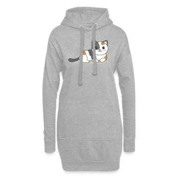 Kawaii Katze süße Manga Anime Katzen - Hoodie-Kleid - Grau meliert - Vorne
