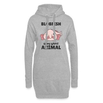Blobfish Is My Spirit Animal - drôle de blobfish - Sweat-shirt à capuche long Femme - gris chiné - Devant