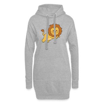 Lion mignon animaux pour les enfants Roi Lion - Sweat-shirt à capuche long Femme - gris chiné - Devant