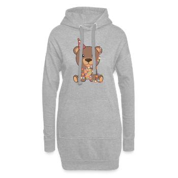 Ours pour anniversaire pour les enfants un ours d’anniversaire - Sweat-shirt à capuche long Femme - gris chiné - Devant