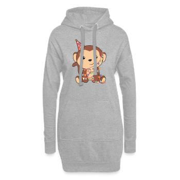 Singe pour anniversaire pour les enfants un anniversaire - Sweat-shirt à capuche long Femme - gris chiné - Devant