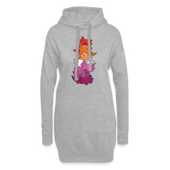 Drapeau lesbien Gay Pride LGBTQ Axolotl - Sweat-shirt à capuche long Femme - gris chiné - Devant