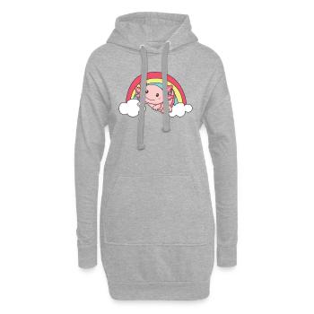 Arc-en-ciel axolotl doux axolotl pour les enfants - Sweat-shirt à capuche long Femme - gris chiné - Devant