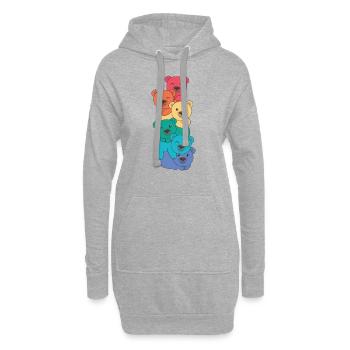 Drapeau arc-en-ciel Gay Pride LGBTQ Ours mignon Ours - Sweat-shirt à capuche long Femme - gris chiné - Devant