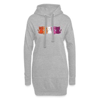 Lesbian Flag Gay Pride LGBTQ Katzen süße Katze - Hoodie-Kleid - Grau meliert - Vorne