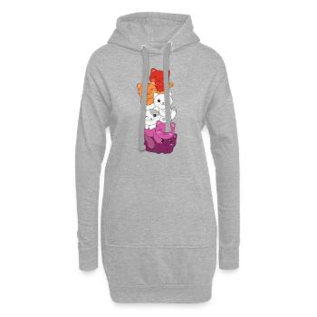 Lesbian Flag Gay Pride LGBTQ Katzen süße Katze - Hoodie-Kleid - Grau meliert - Vorne