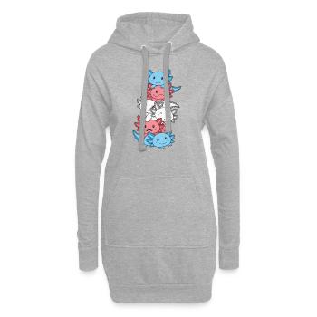 Drapeau transgenre Trans Pride LGBTQ Axolotl - Sweat-shirt à capuche long Femme - gris chiné - Devant