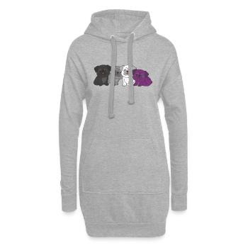 Asexual Flag Pug Pride LGBTQ chiens mignons - Sweat-shirt à capuche long Femme - gris chiné - Devant