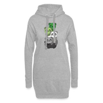 Aromantic Flag Pride LGBTQ süßer Panda Haufen - Hoodie-Kleid - Grau meliert - Vorne