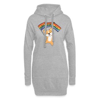 Rainbow Flag Gay Pride LGBTQ Corgi süße Hunde - Hoodie-Kleid - Grau meliert - Vorne