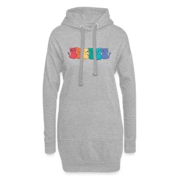 Rainbow Flag Gay Pride LGBTQ Katzen süße Katze - Hoodie-Kleid - Grau meliert - Vorne