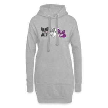 Drapeau asexué Corgi Pride LGBTQ chiens mignons - Sweat-shirt à capuche long Femme - gris chiné - Devant