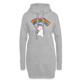 Rainbow Flag Gay Pride LGBTQ Einhorn süße Tiere - Hoodie-Kleid - Grau meliert - Vorne